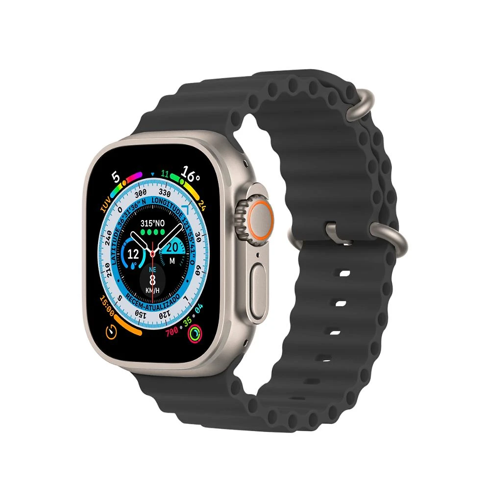 Pulseira para Apple Watch 44 MM - Oceano Cloud  - Preta - Gshield