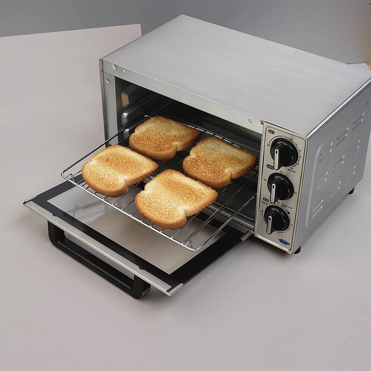 Hamilton Beach Forno Elétrico de Bancada com Controle de Temperatura e Temporizador 110V Aço Inoxidável