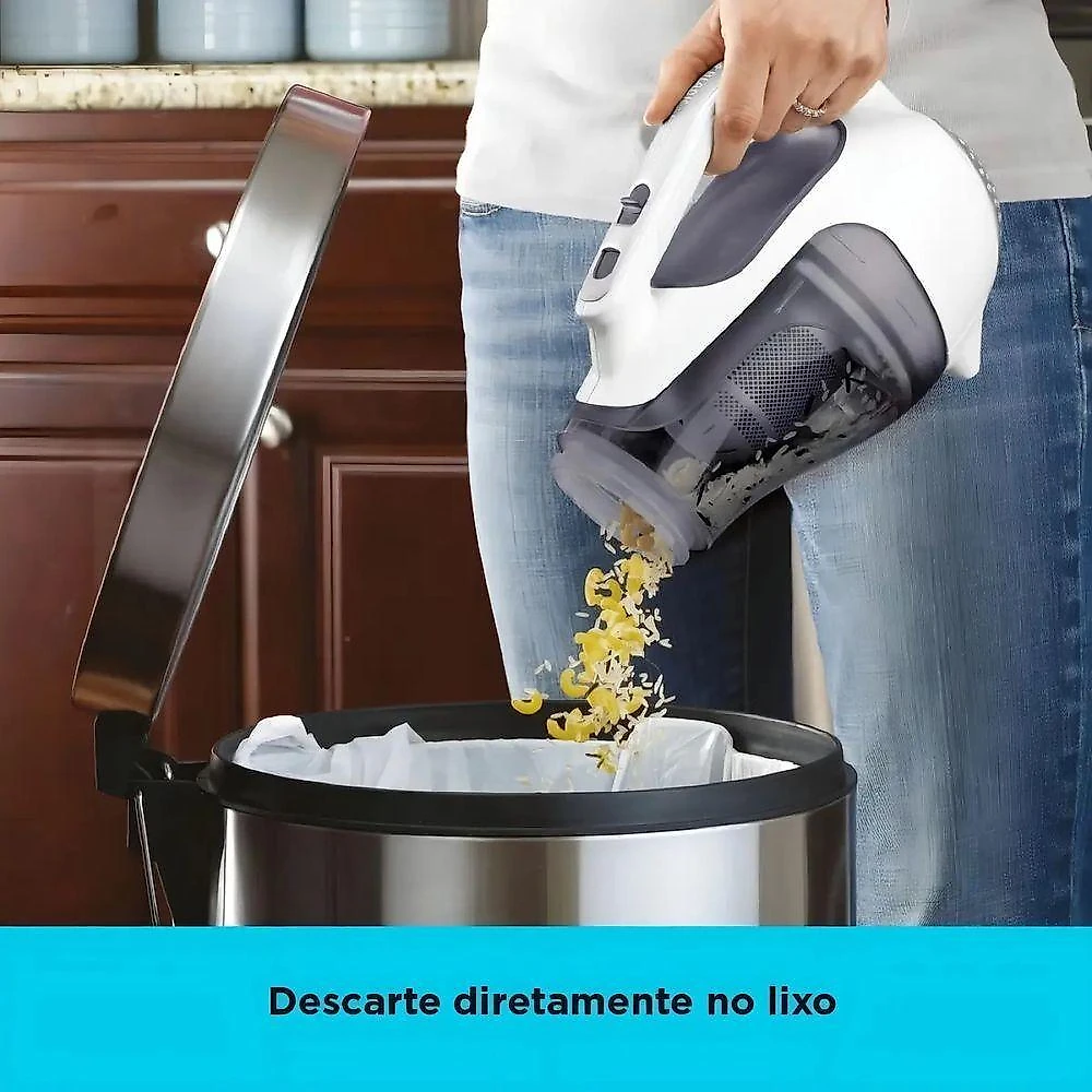 Aspirador de Pó Portátil Black + Decker APB12000 0,5L Bocal Alongado Estreito Escova Laranja Bivolt