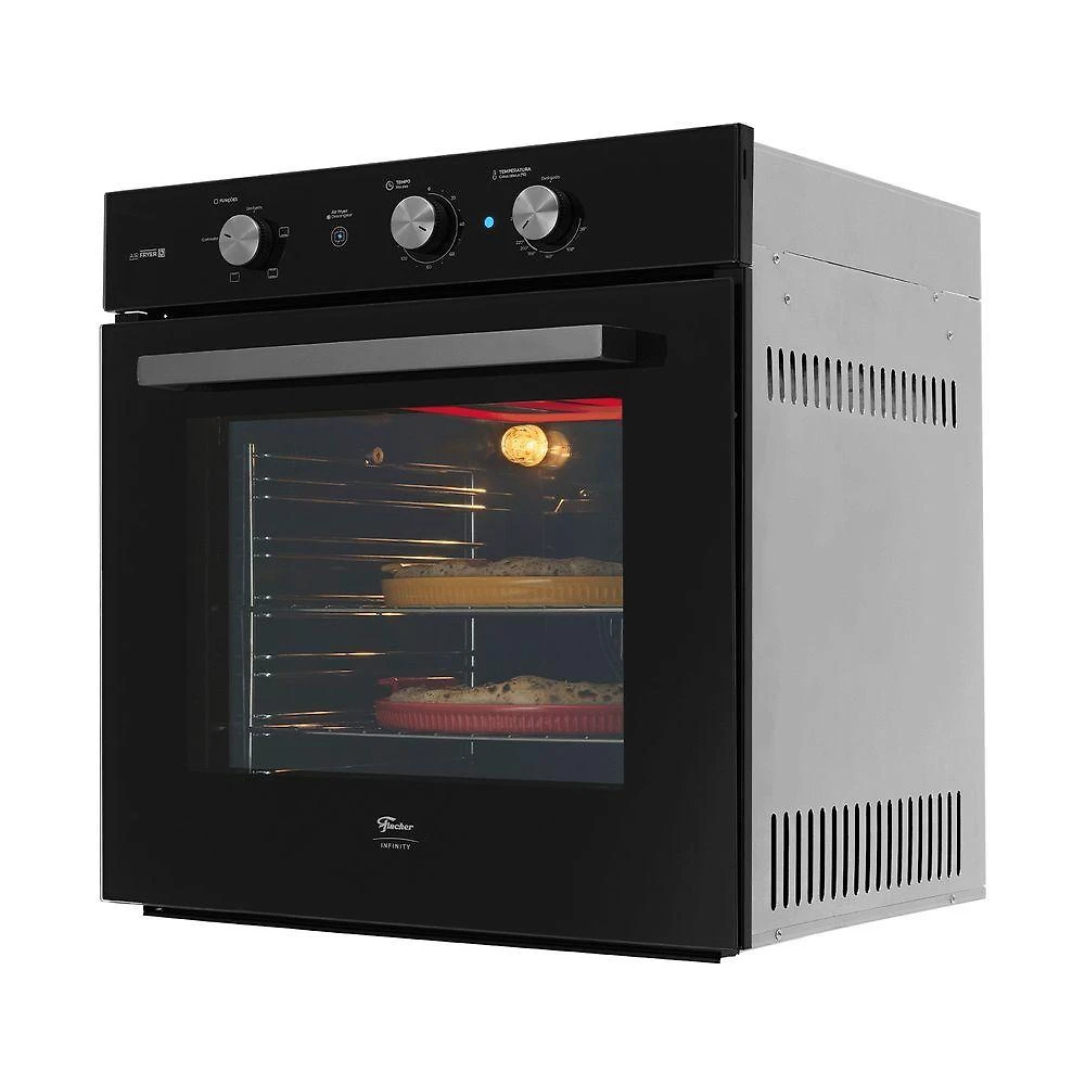 Forno Elétrico Embutir Fischer Infinity 78L Air Fryer Porta Vidro Duplo 110V