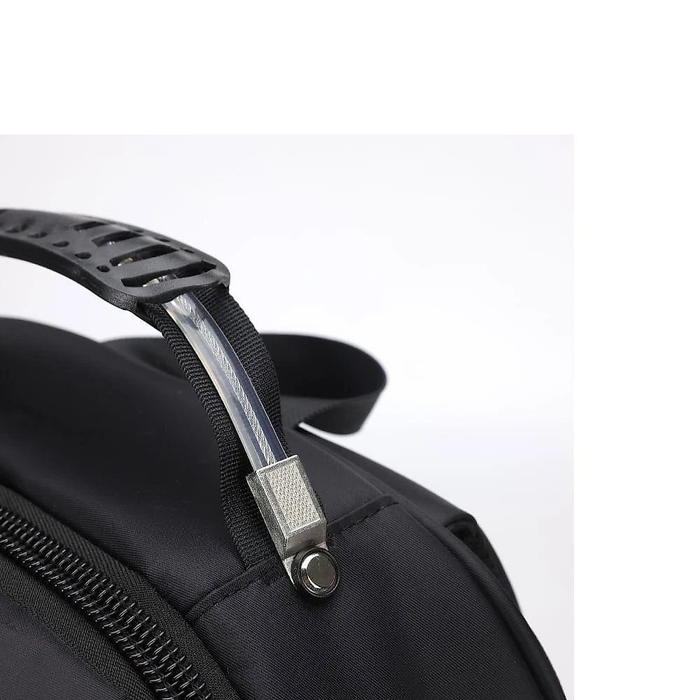 Mochila spartan preta com cabo de aço