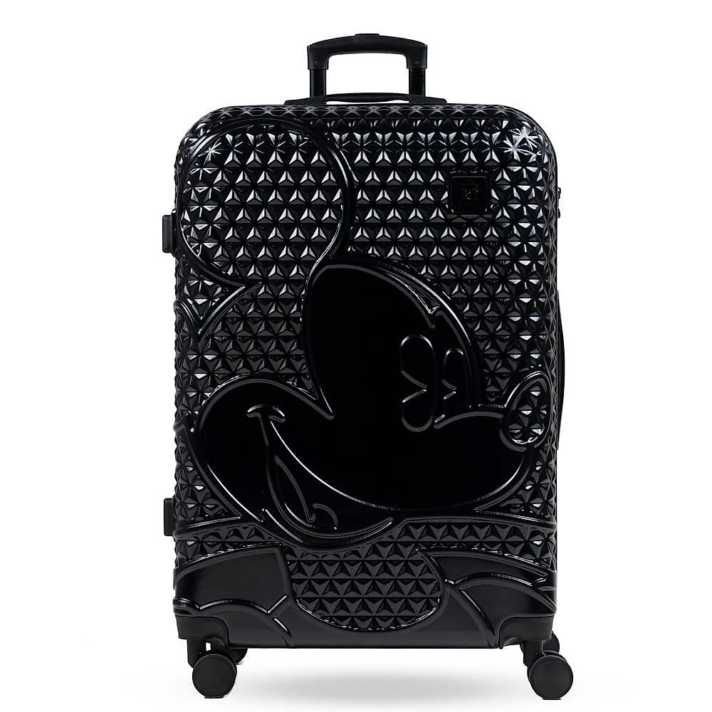 Mala de viagem grande 32 kg abs 4 rodas mickey epcot preta preto - g