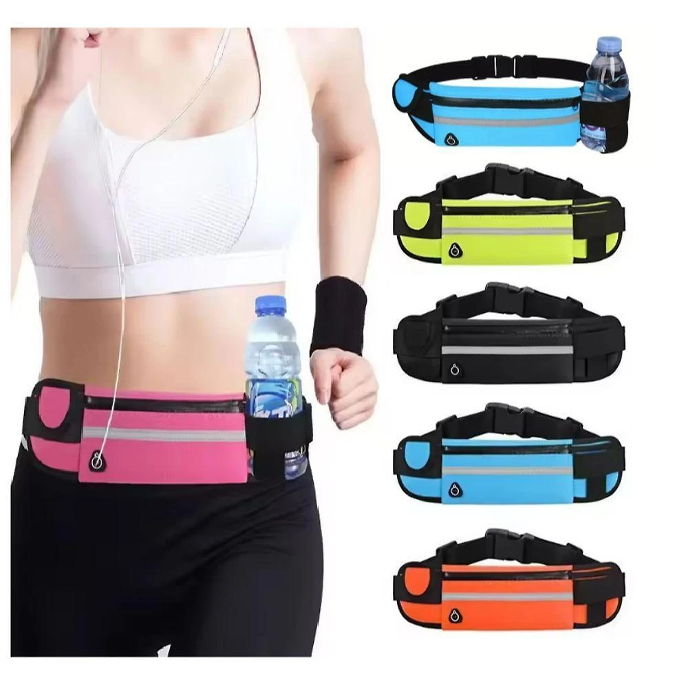 Pochete Porta Garrafa de Água Esportiva Corrida Slim Impermeável Porta Celular Preto OEM