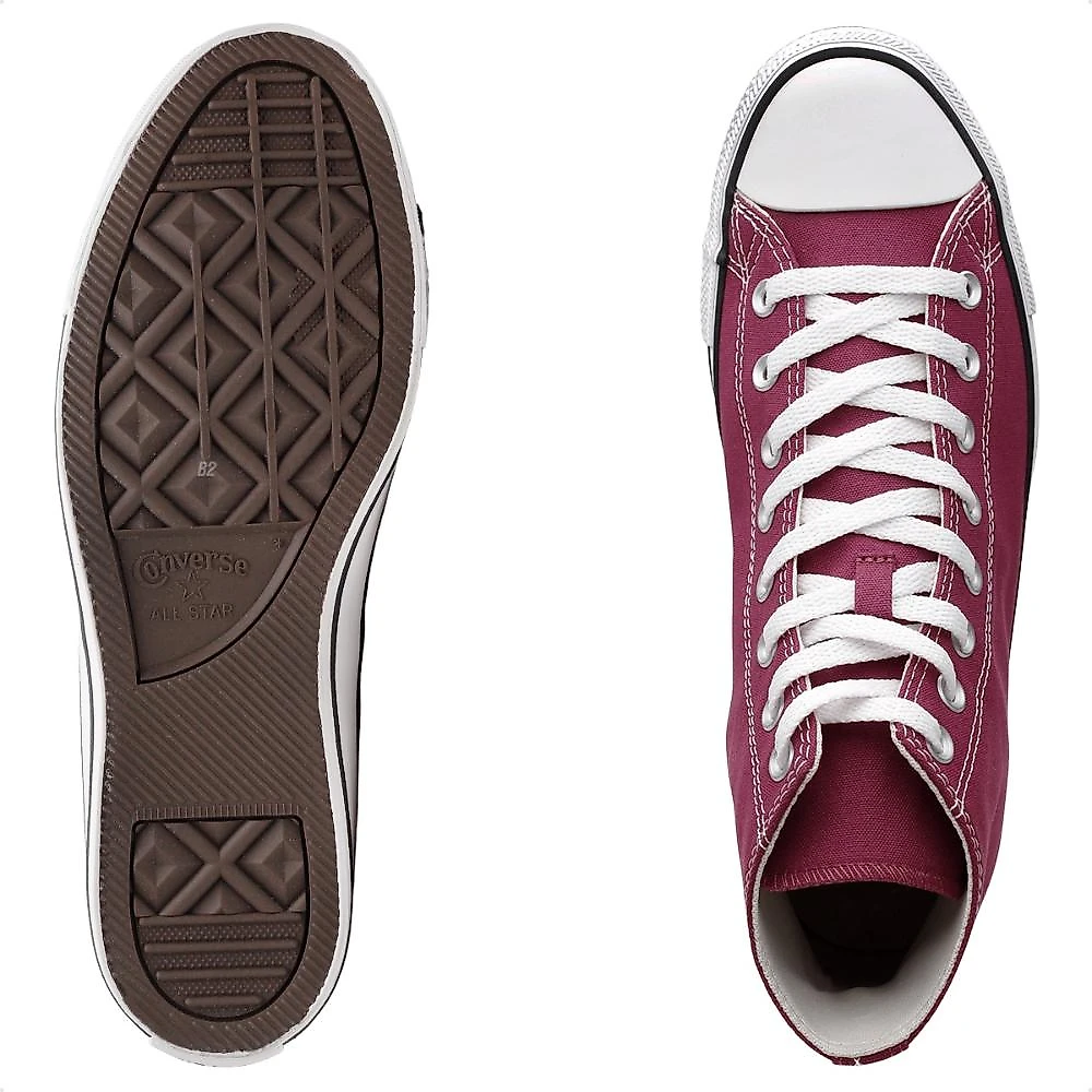 Tênis Converse Chuck Taylor All Star Cano Alto Feminino Bordô / Branco - 33