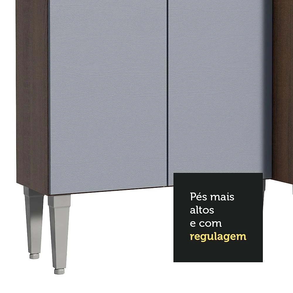 Armário de cozinha completa 325cm rustic/cinza emilly madesa 02