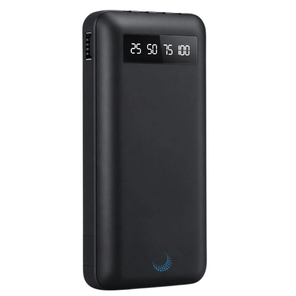 Bateria Portátil Power Bank MDM com Usb a Usb C e Display Digital Led Preto