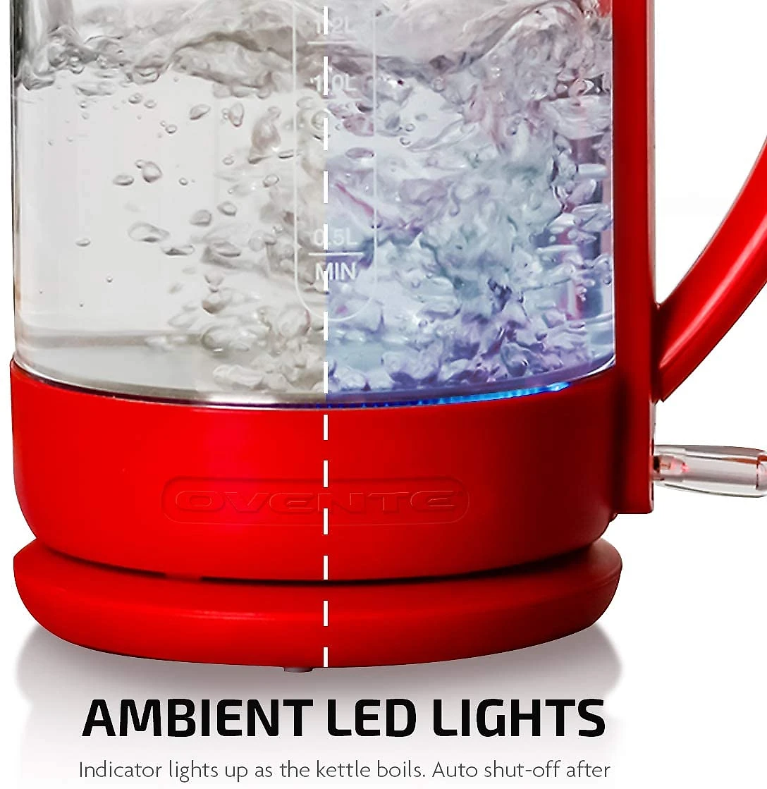 Ovente Chaleira Elétrica de Vidro 15L com Desligamento Automático 1500W110V Vermelho