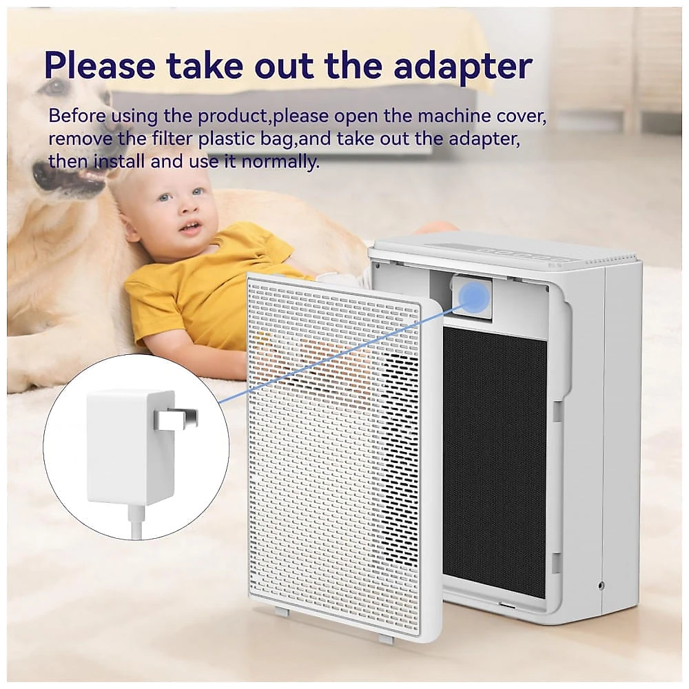 Purificador de Ar Para Casa com Animais de Estimação, Filtro HEPA H13 com Pré-Filtro Lavável, YARIKI