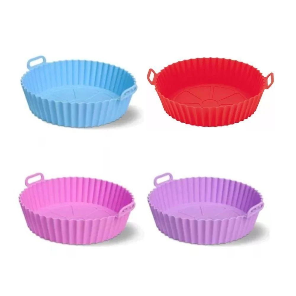 Forma Forro De Silicone Airfryer Antiaderente Azul