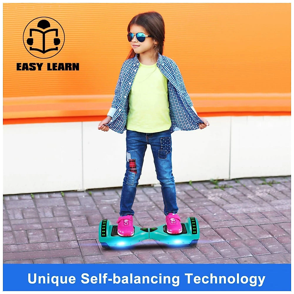 Hoverboard Elétrico Hover-1 Ultra 16 km/h, Alcance 19 km, Motor 500W, Bateria Íon-lítio, Luzes LED, Bluetooth, Modos Iniciante a Expert, Verde