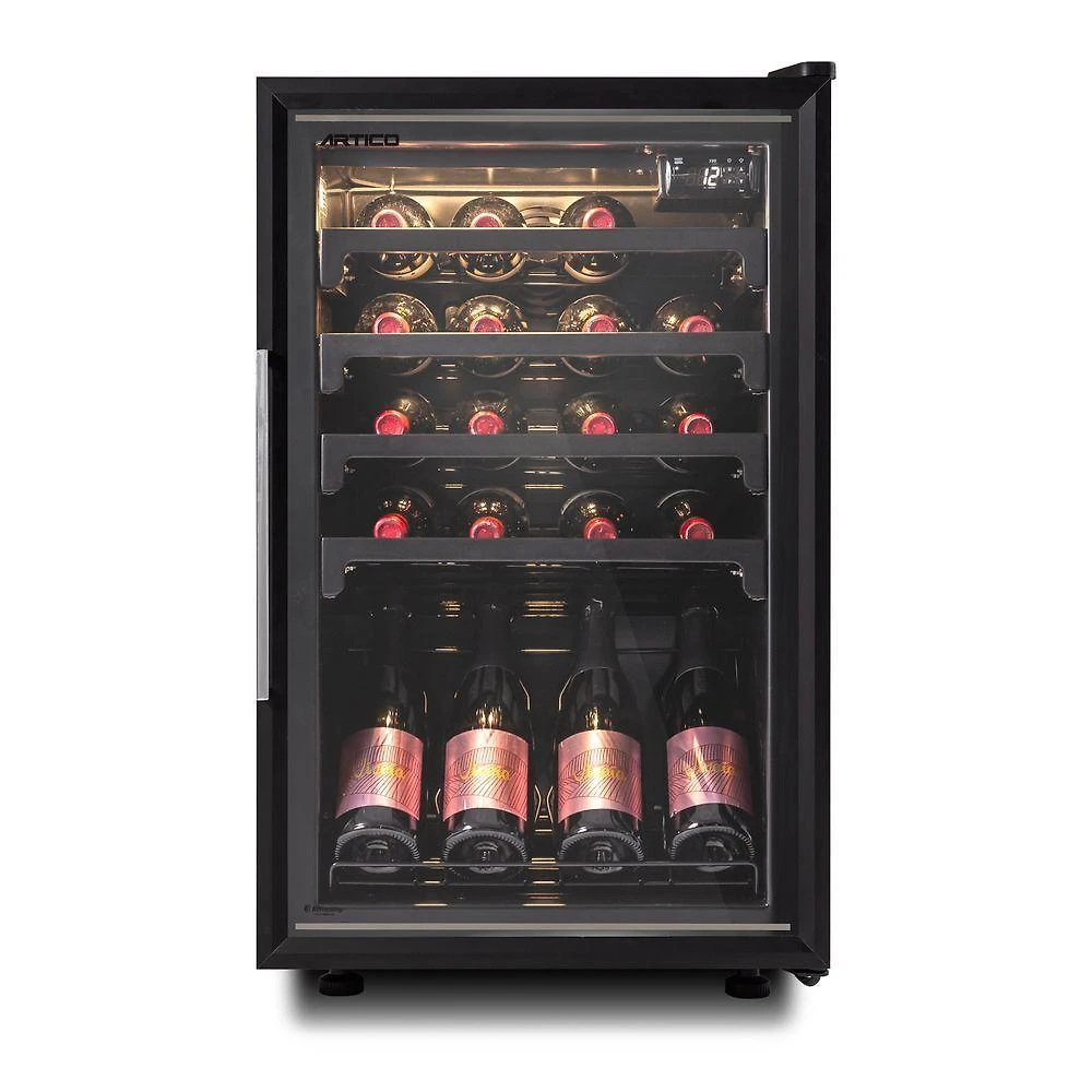 Adega Vertical Ártico AD100 12 Garrafas Porta de Vidro Preto 110V