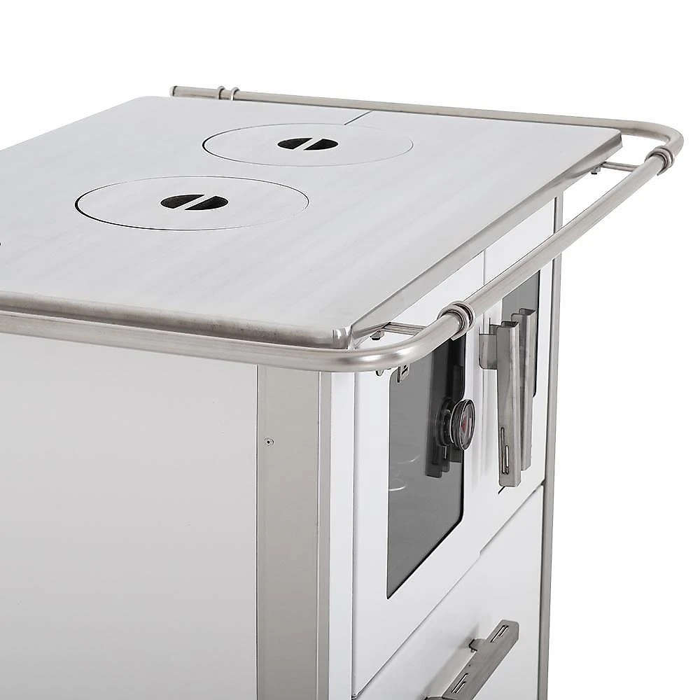 Fogão A Lenha Eclipse Esquerdo Branco Chapa Aluminio N2