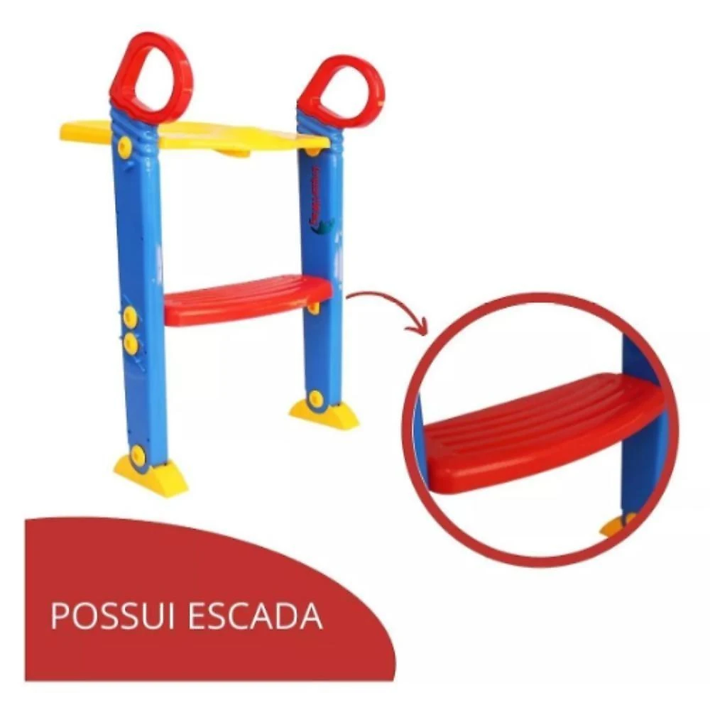 Assento Infantil Redutor com Escada Dobrável para Desfralde Seguro Estrutura Estável Branco Yeet