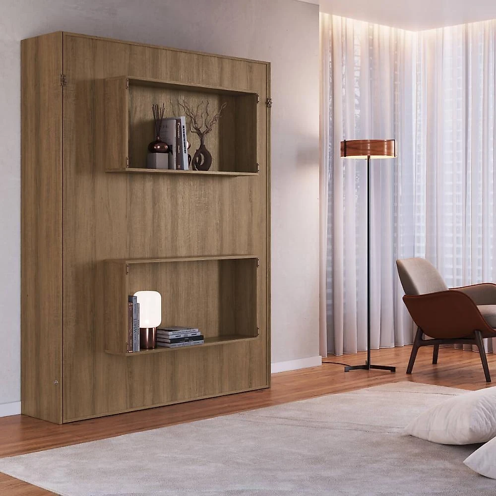 Cama de Casal Articulada Vertical com 2 Nichos MDP Grafite 145,6CM X 208CM webcontinental-7899766516657