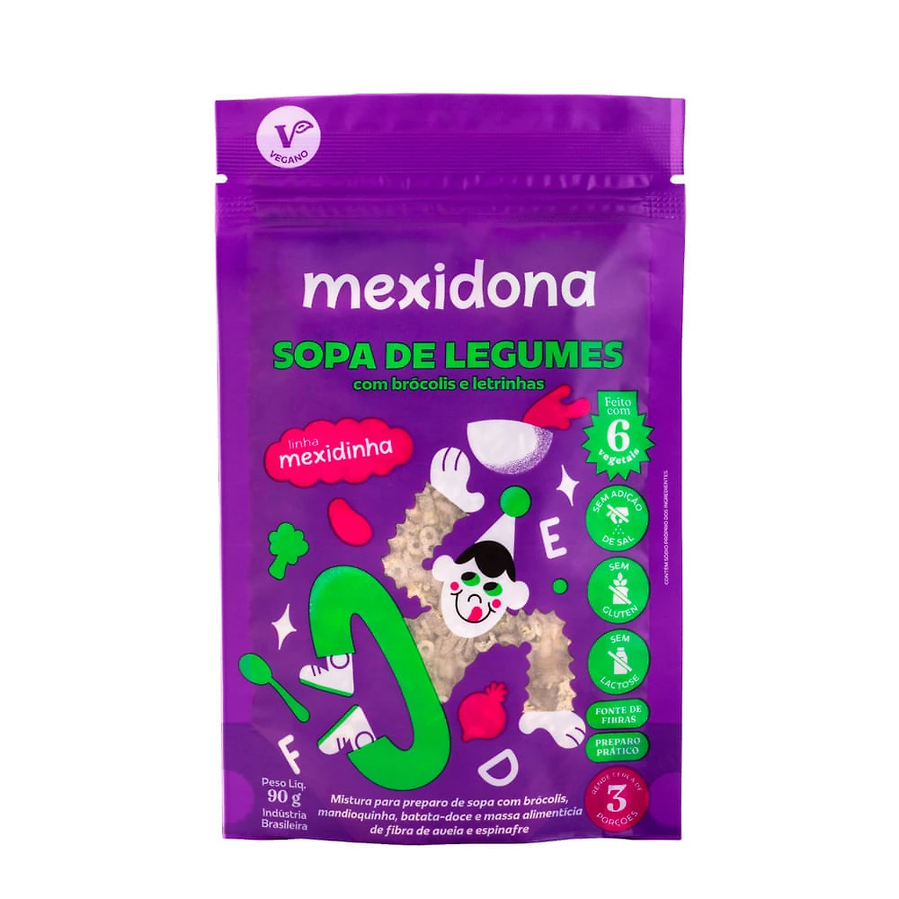 Sopa de Legumes Mexidona com Brócolis e Letrinhas 90g