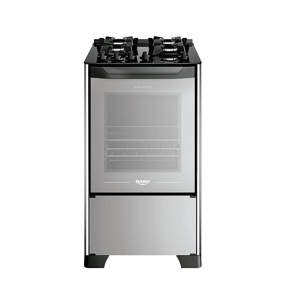 Fogão 4 Bocas Dako Magister Style Com Mesa De Vidro Espelhado Bivolt
