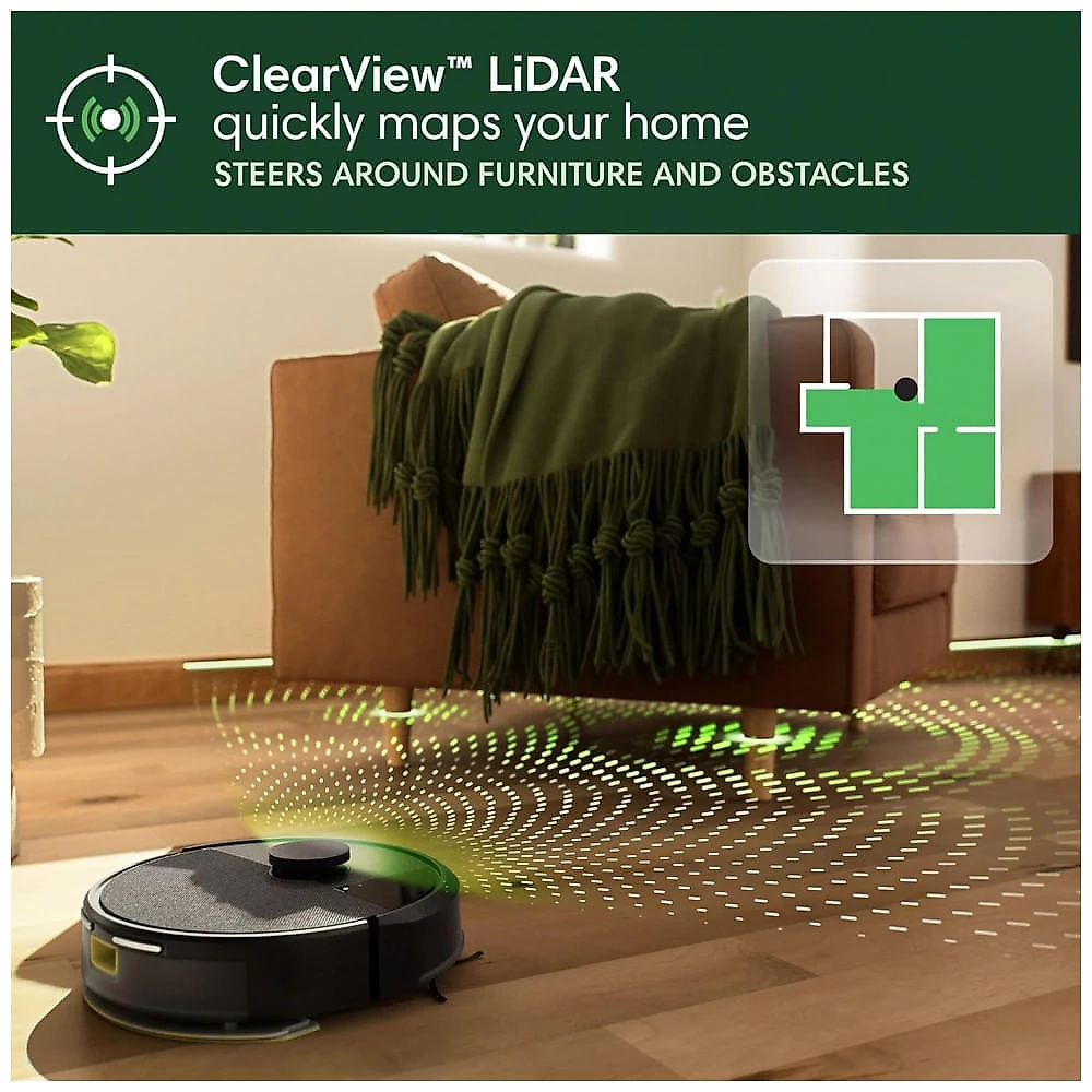 Robô Aspirador e Esfregão iRobot Roomba 105X Combo Preto com Base AutoEsvazio LiDAR WiFi