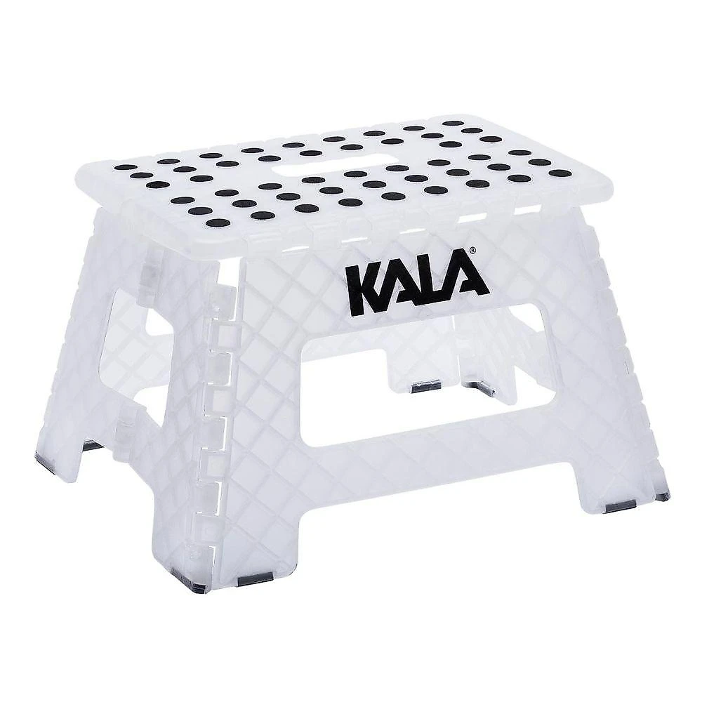 Banqueta plástica dobrável 22cm branca kala conforto e praticidade