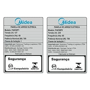 Panela de Arroz Elétrica Midea 5L Revestimento Blackstone e Bandeja a Vapor Preta 110V