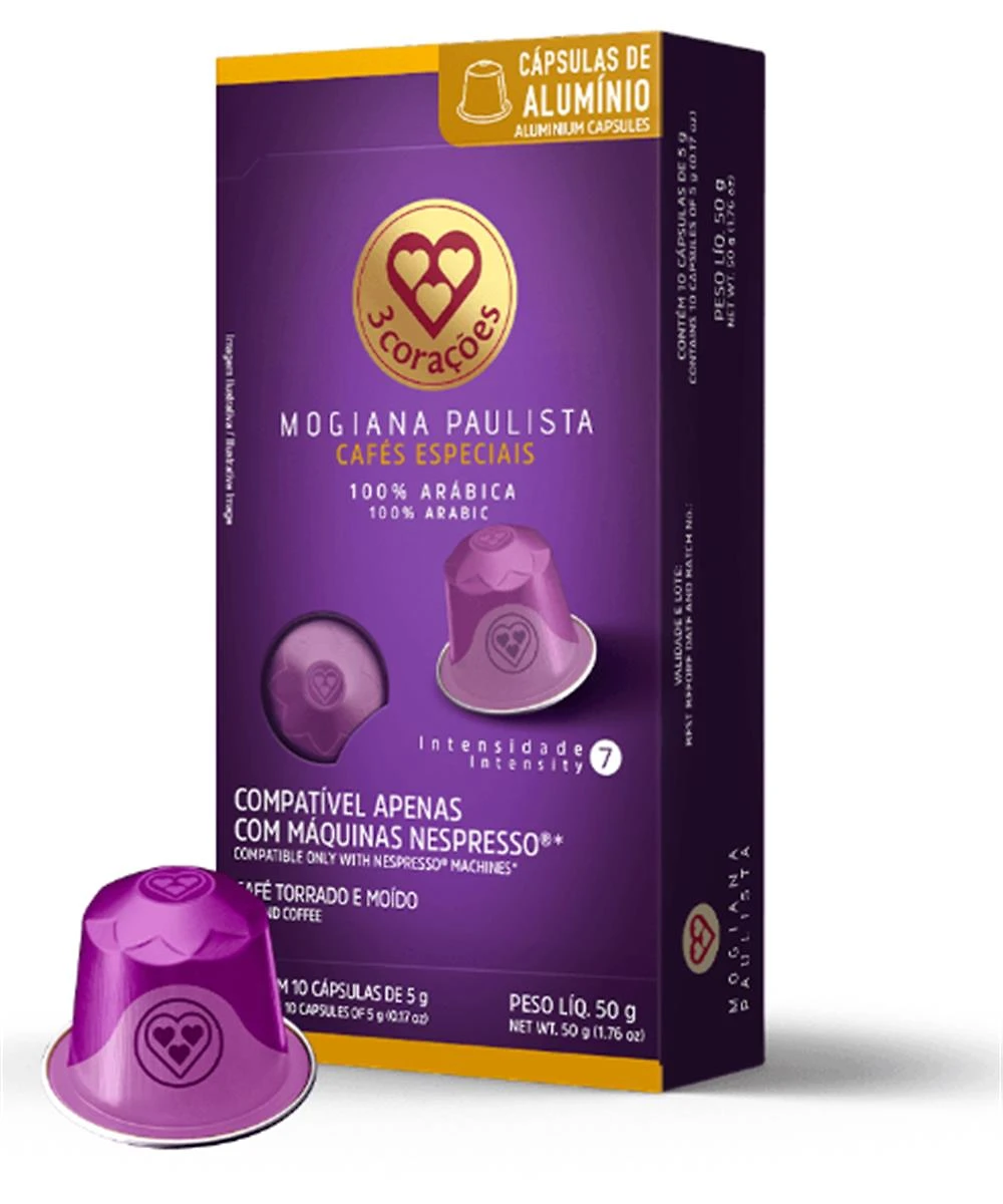 Cápsula de Café Compatíveis Nespresso 3 Corações Mogiana Paulista