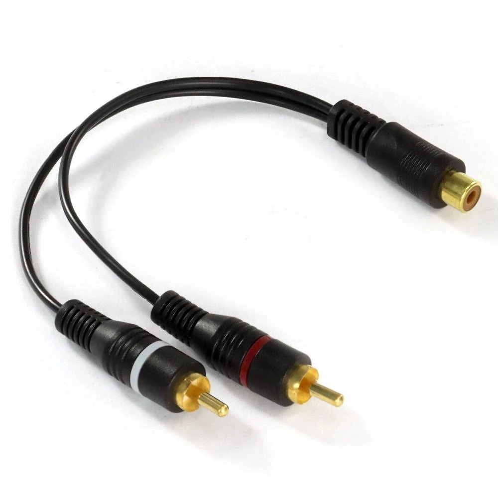 Cabo Y Rca Fêmea para 2 Rca Macho Vinik YRF2RM-20 para Áudio 20cm