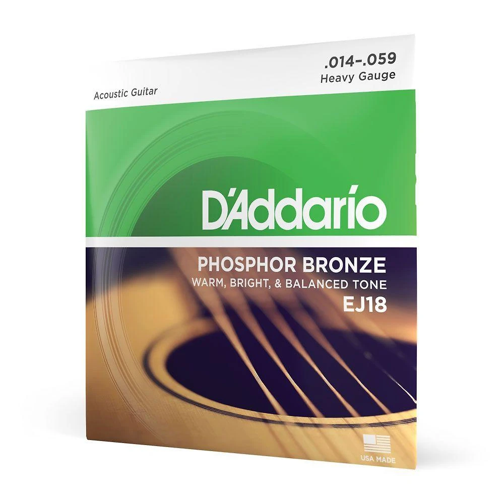 Encordoamento Violão EJ18 Phosphor Bronze 14-59 Tensão Pesada D'Addario