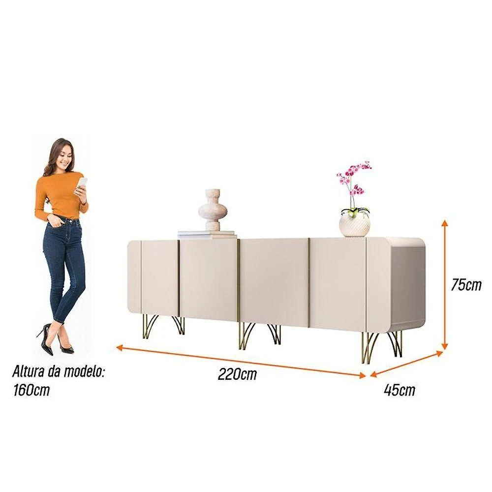 Miniatura Buffet Saluti Off White - Hb Móveis