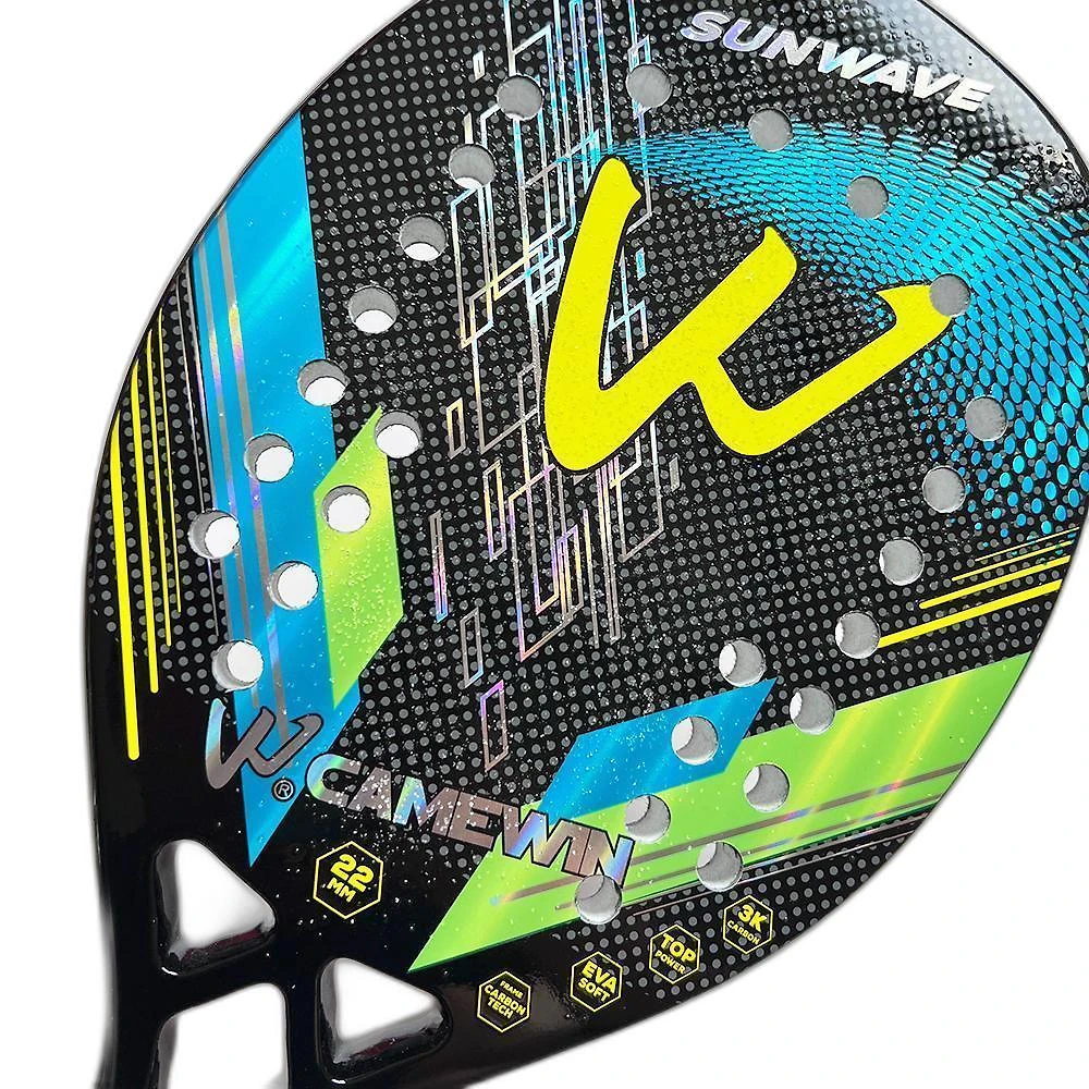 Kit 2 Raquetes Beach Tennis Camewin 100% Fibra De Carbono 3K