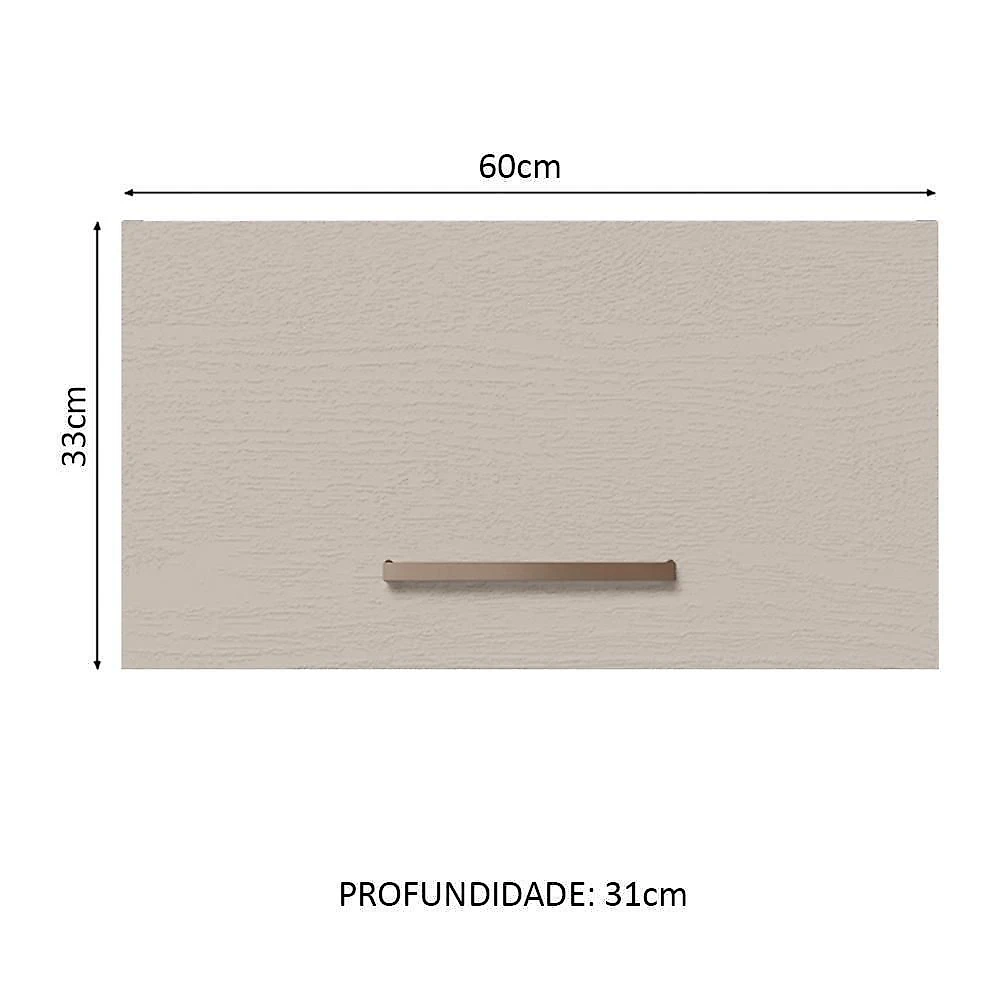 Armário Aéreo 60 Cm 1 Porta Basculante Rustic/crema Agata Madesa Rustic/crema