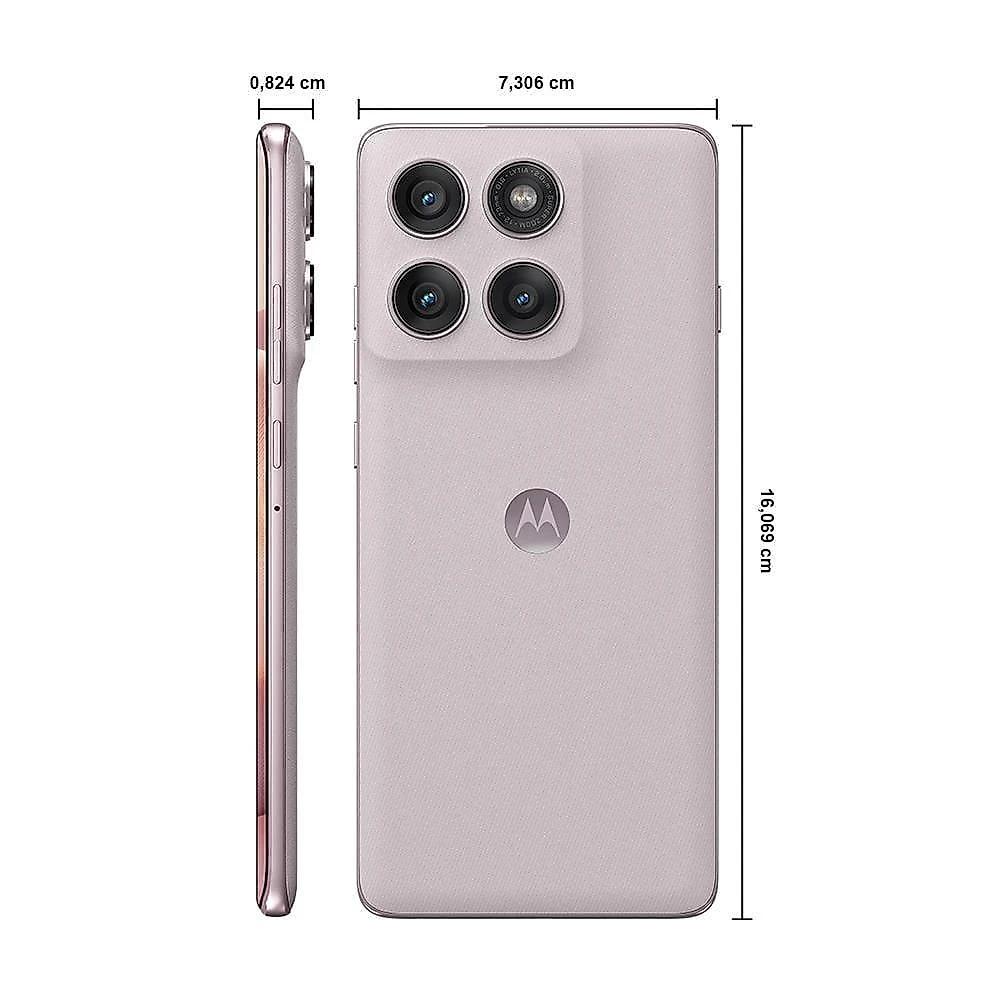 Smartphone motorola edge 60 pro 5g rosa 512gb, 12gb ram + 12gb ram boost, tela 6.7" 120hz, câmera sony lytia 700c 50mp e dimensity 8350 extreme