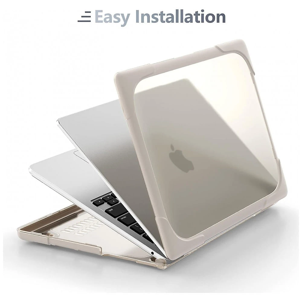 Capa Rígida Batianda para MacBook Pro 13" – Modelos A2289, A2251, A2338 M1/M2 com Suporte Dobrável, Tampa de Teclado e Película de Tela – Cáqui