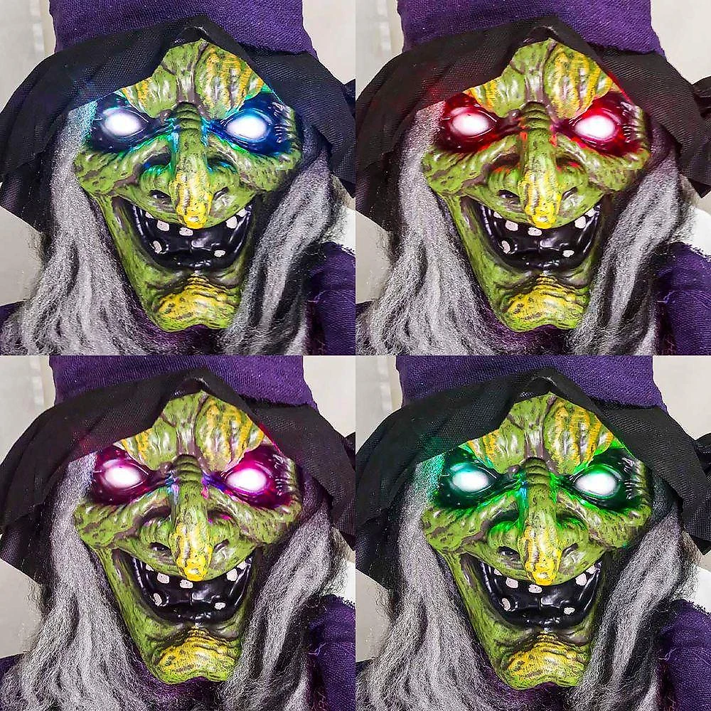 Boneco Bruxa Vanda Decoração Halloween Com Som E Luz