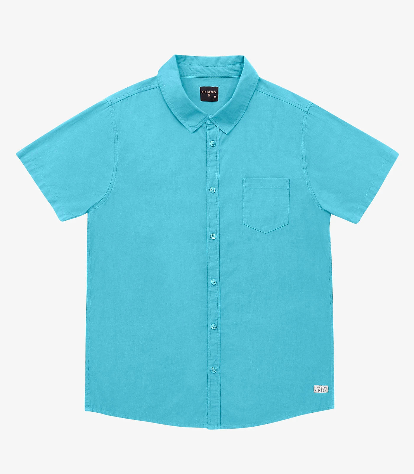 Camisa Masculina Em Tricoline Diametro Azul G