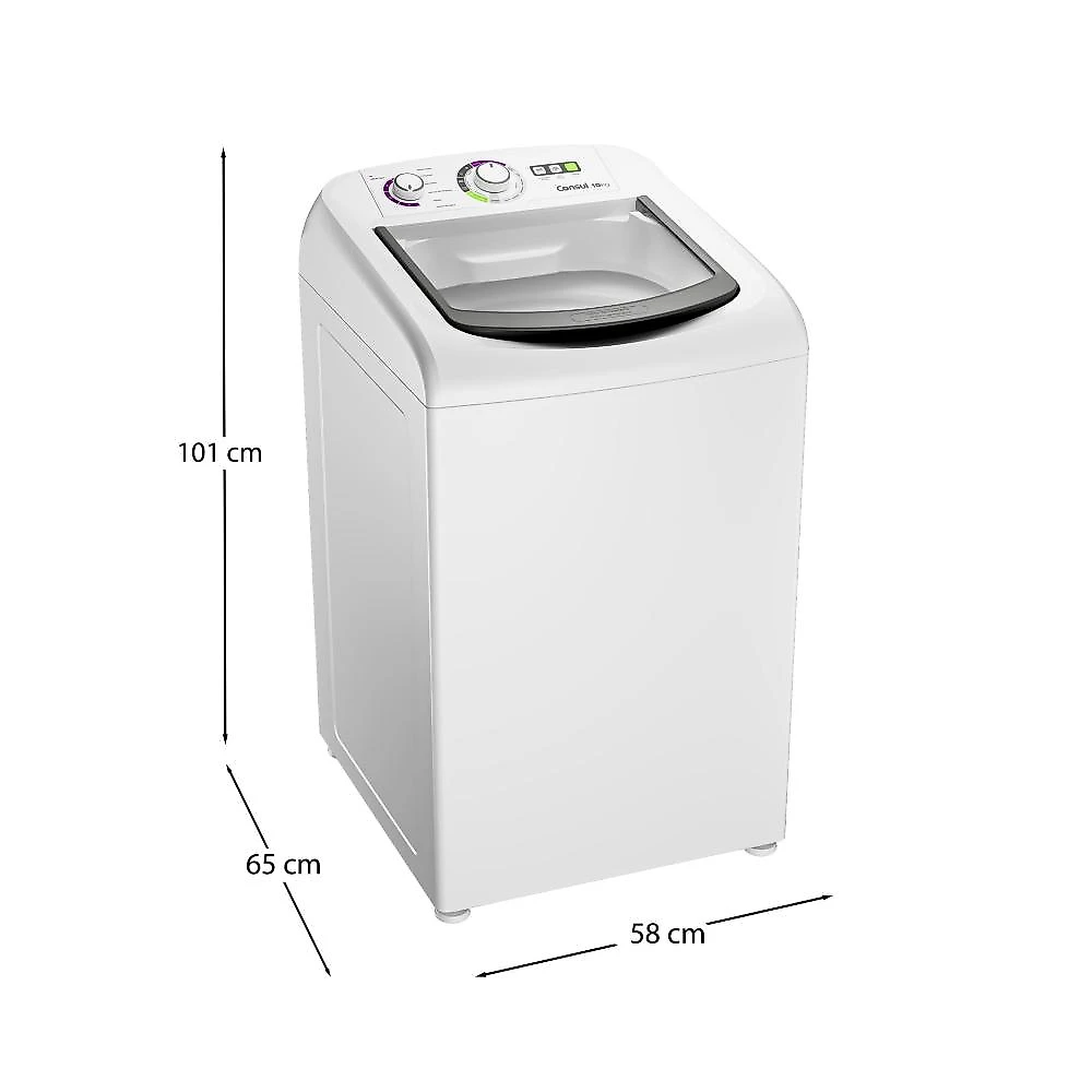 Máquina de lavar consul cwb10bb 10kg dosagem econômica ciclo praia filtro anti-fiapo branca 220