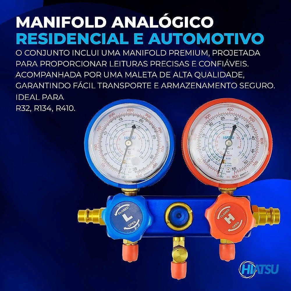 Kit Refrigeração Bomba Vácuo 3cfm Manifold R410 Flangeador