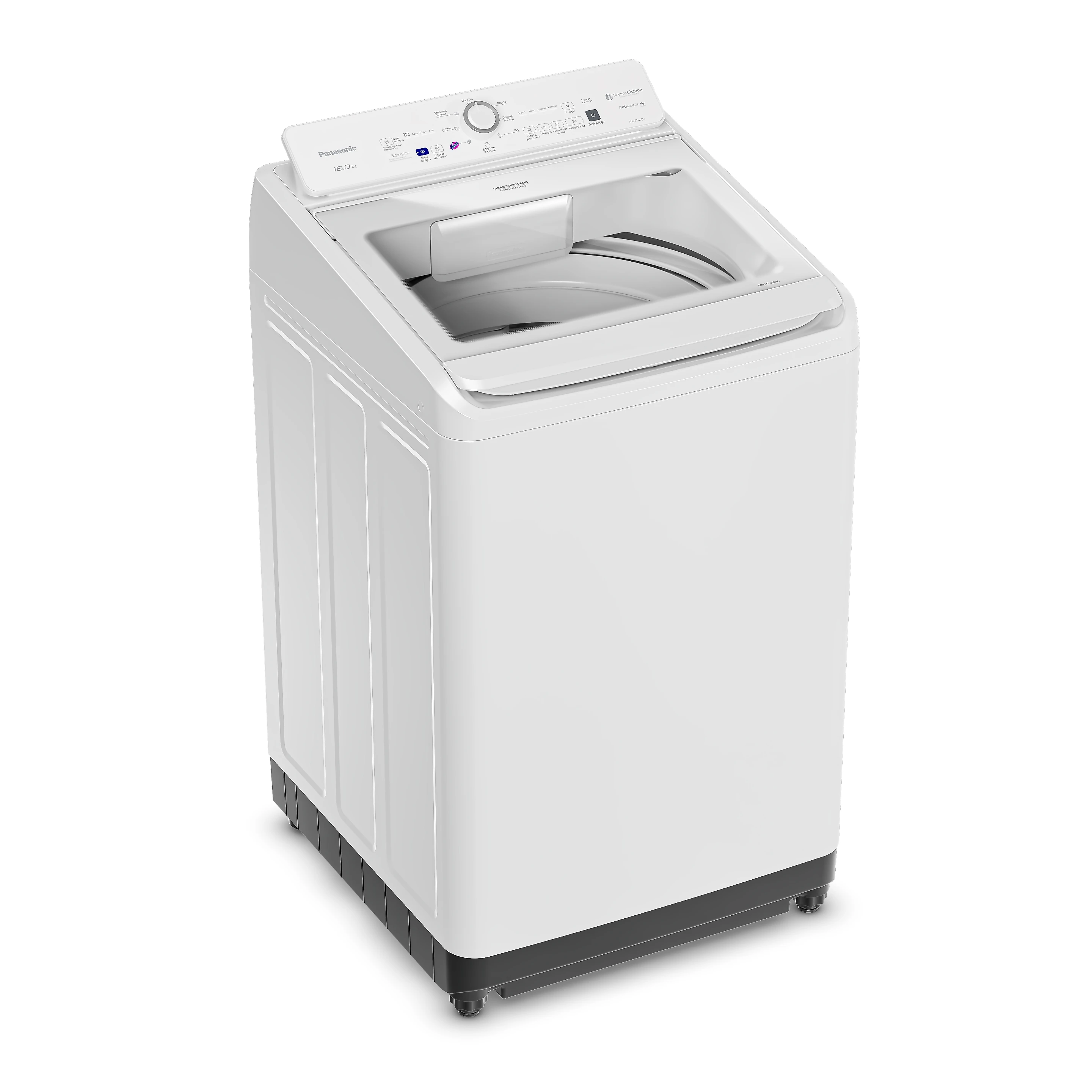 Miniatura Máquina de Lavar Intuitive+ Panasonic Lavagem Eficiente Sistema Ciclone 18 kg Branca - NA-F180D1WA 127v