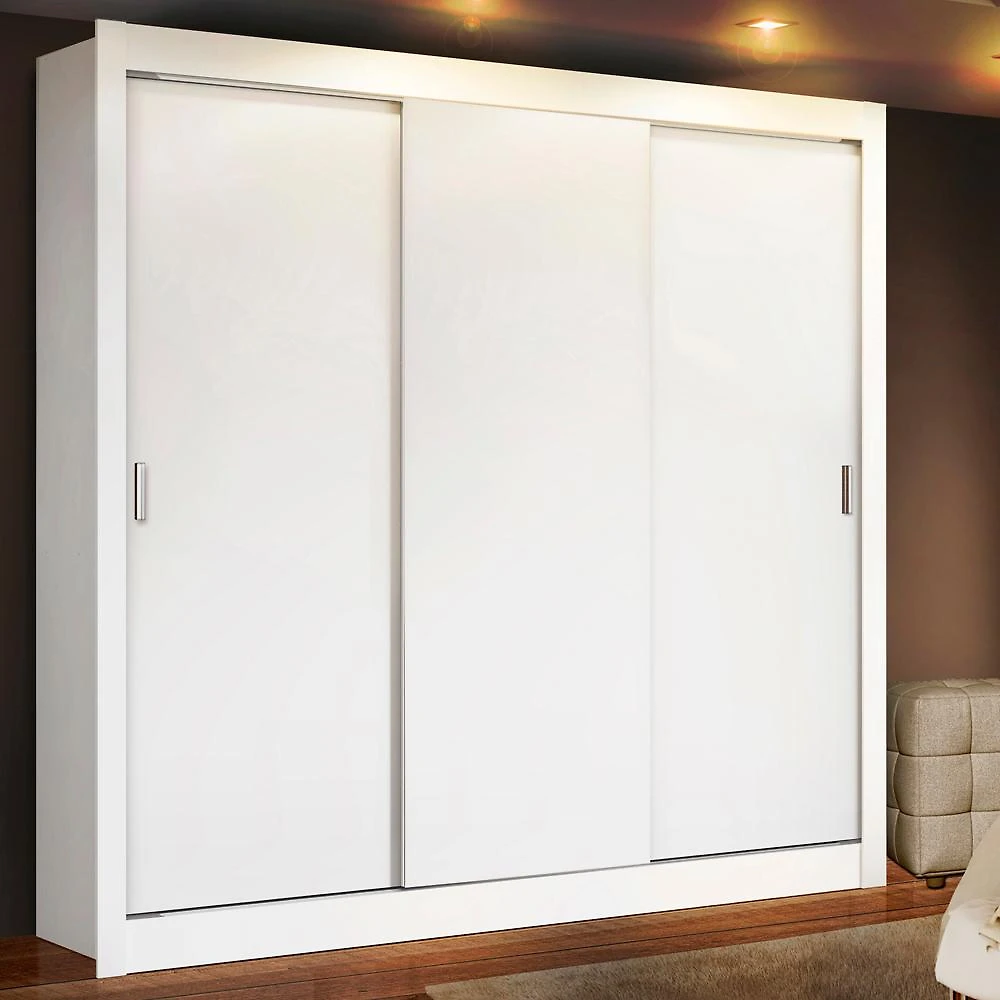 Miniatura Guarda Roupa Casal Madesa Mônaco 3 Portas de Correr Branco