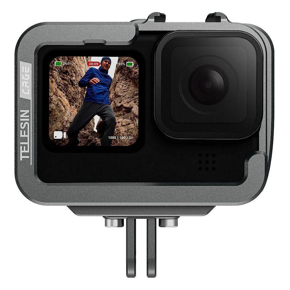Frame De Alumínio Para Câmeras Gopro 12/11/10/9 - Telesin