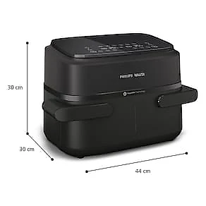 Fritadeira Airfryer Philips Walita Série 1000 NA150 7,1L 1850W Cesto Duplo Preta 110V