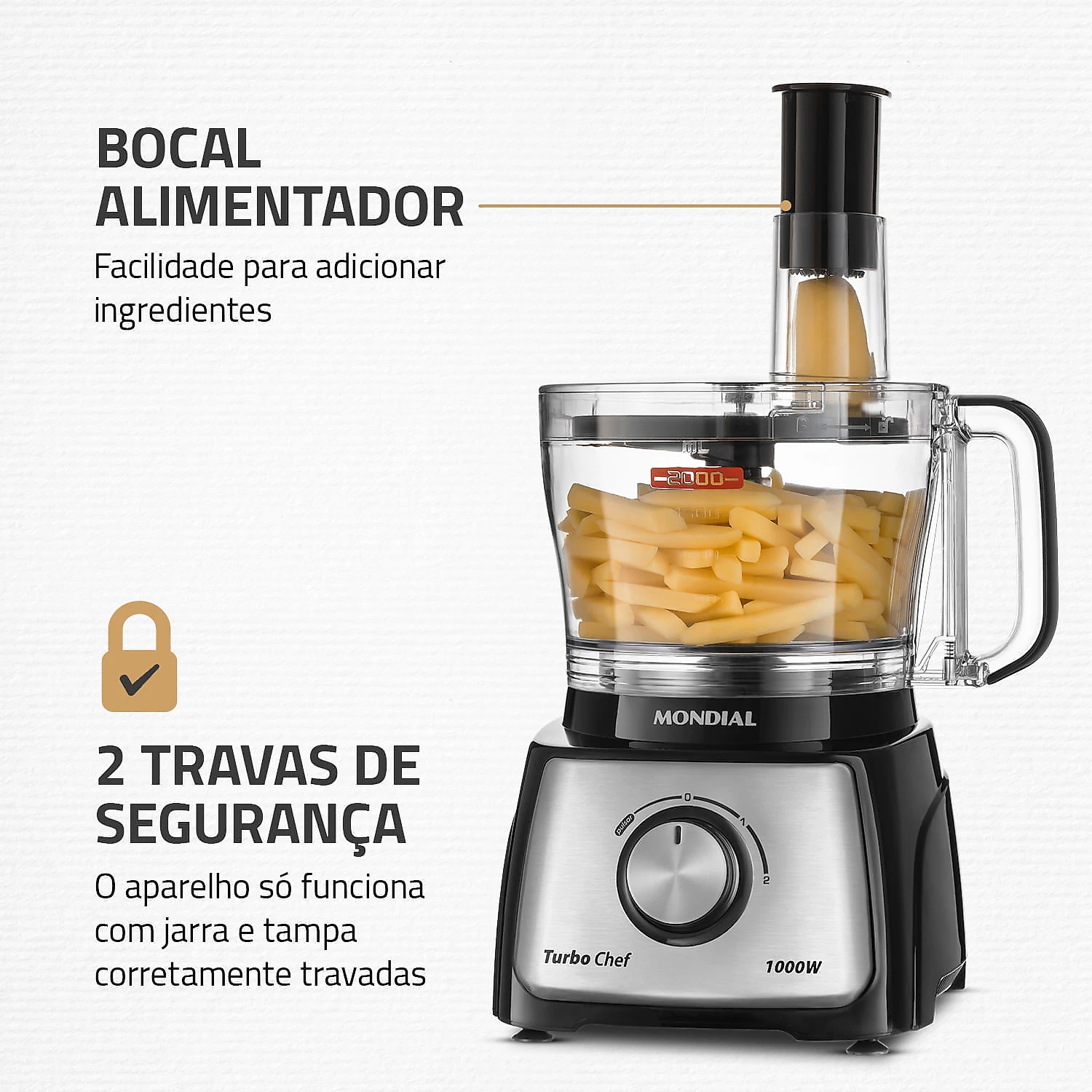 Multiprocessador Turbo Chef 7 em 1 Mondial - MPN-01-BE MULTIPROCESSADOR MPN-01-BE 127V/60Hz .