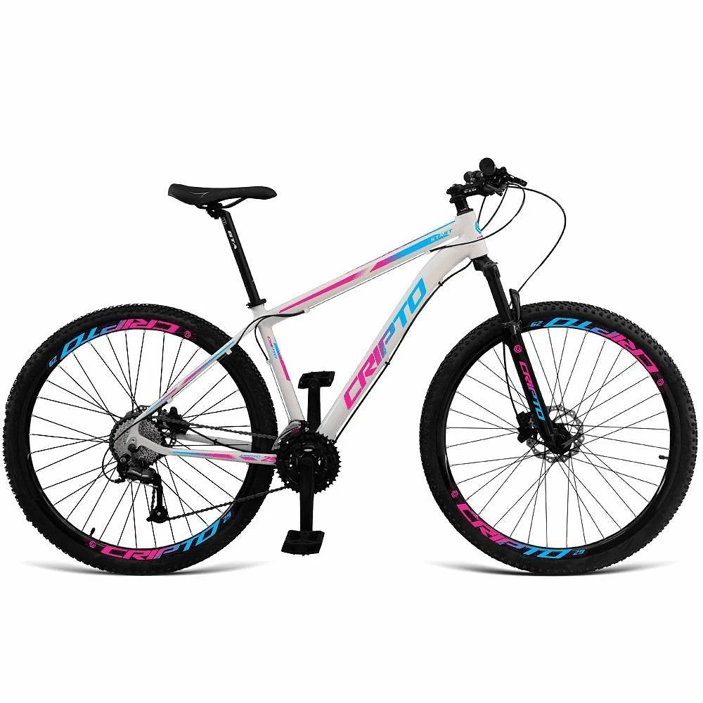 Bicicleta Aro 29 24v Acera Freio Hidraulico K7 Trava Quadro Alumínio 24 Marchas Cripto Bikes
