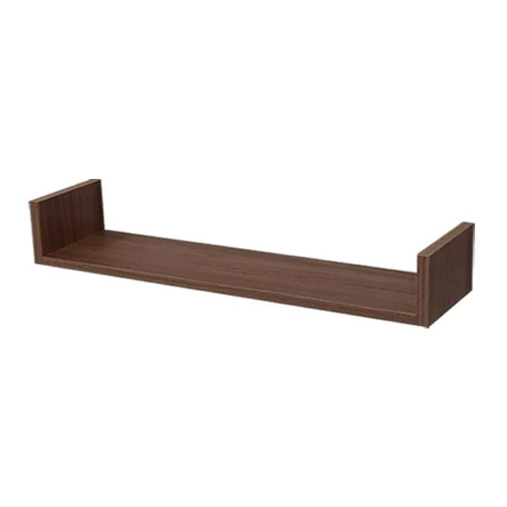 Prateleira U 100 X 25cm MDP Fixação Suporte Invisível Organizador Sala Marrom Mercado