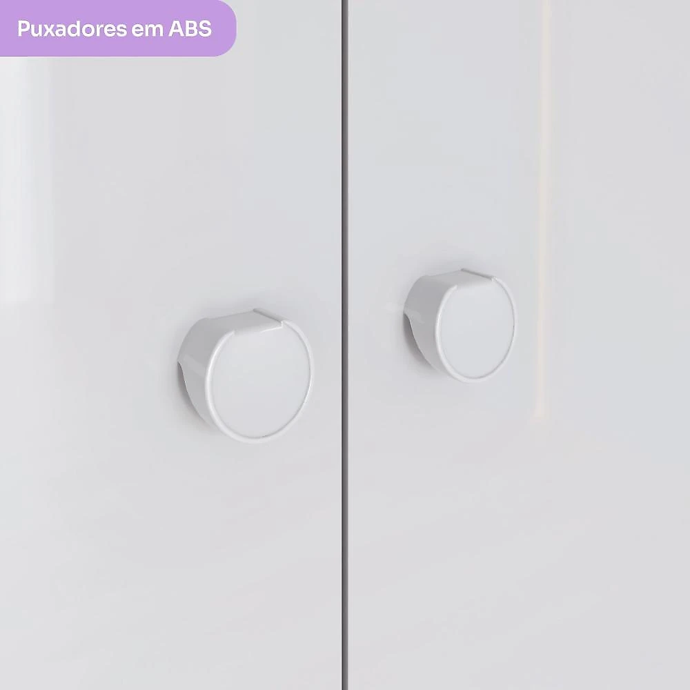 Quarto de Bebê Compacto com Berço e Guarda Roupa Lápis de Cor Espresso Móveis Rústico/Branco