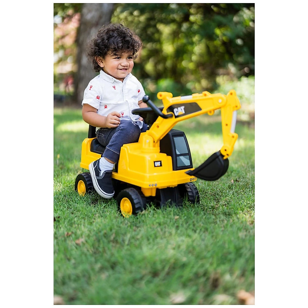 Carrinho de empurrar infantil Best Ride On Cars escavadeira CAT com pá frontal funcional