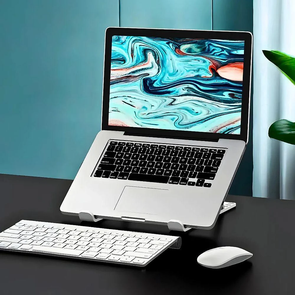 Suporte para Notebook Ajustável em Altura Ergonômico Dobrável Universal Plástico Utimix