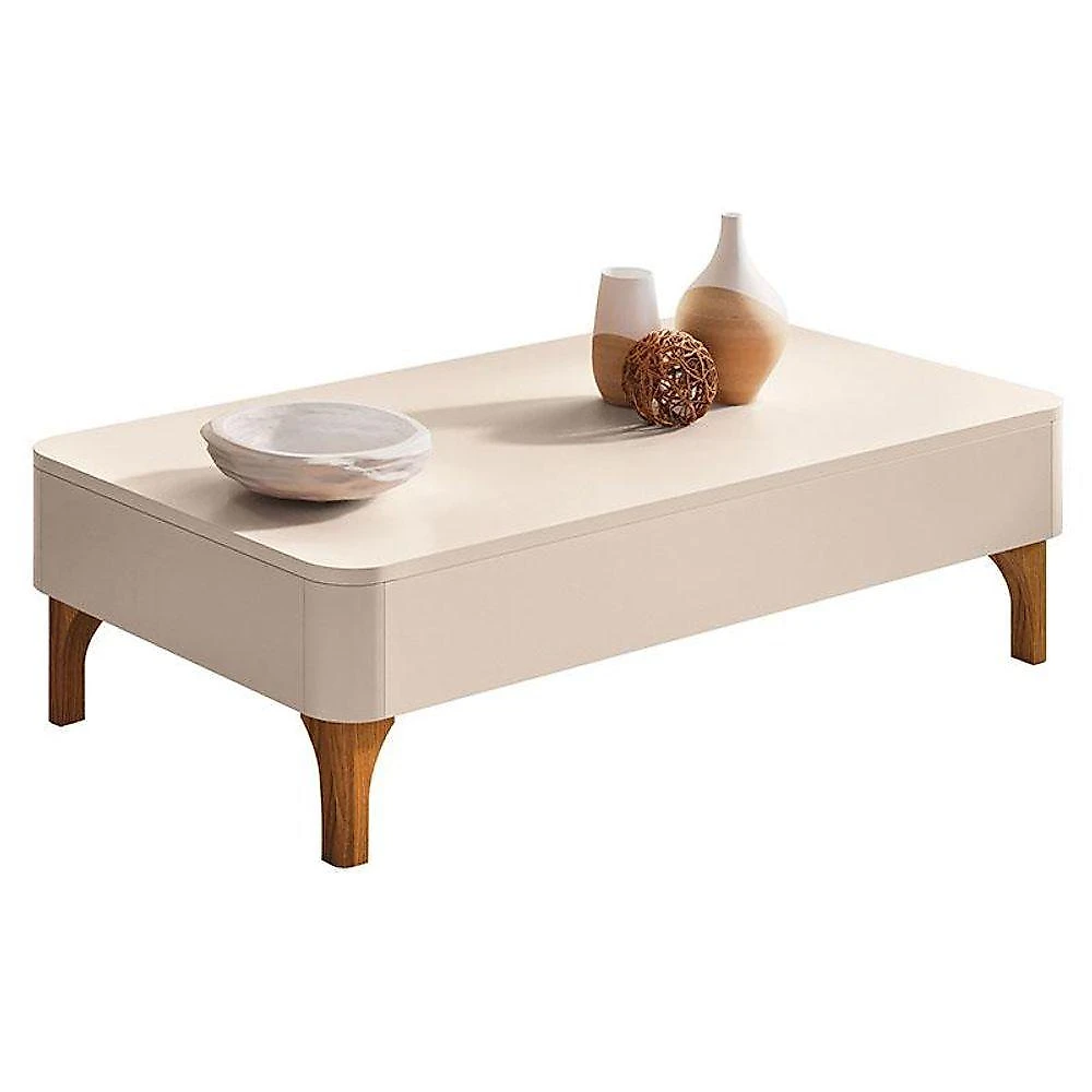 Home Suspenso Astor Castanho Off White Com Mesa De Centro Liz Off White - Hb Móveis