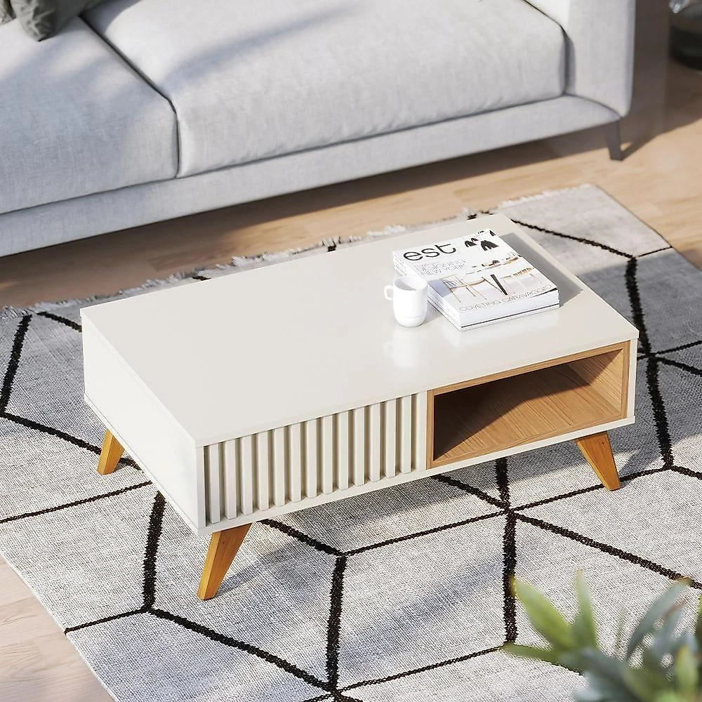 Mesa De Centro 01 Nicho Delta C04 Freijó Off White