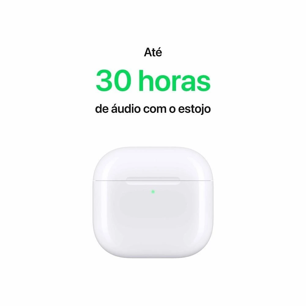 Miniatura AirPods 4 Apple com Cancelamento Ativo de Ruído, Estojo de Recarga USB-C, Branco - MXP93BZ/A