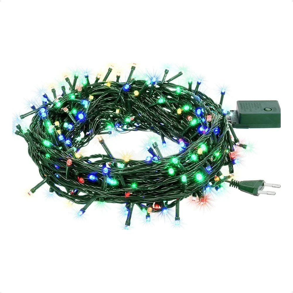 Cordão Luminoso Led Pisca Pisca 8 Funções 500 Leds Taschibra 110v Colorida