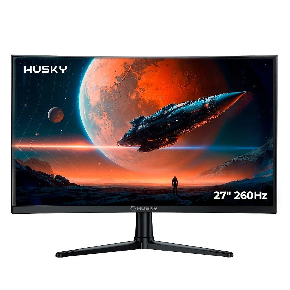 Miniatura Monitor Gamer Curvo Husky Boreal 27", FHD, 260Hz, 1ms, Adaptive Sync, VA, DisplayPort e HDMI, HDR - HMG00627PT